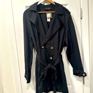 Lane Bryant Light Weight Black Trench Coat Size 22W NWT